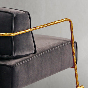 Thaddeo Gray Velvet Armchair - Zonesus