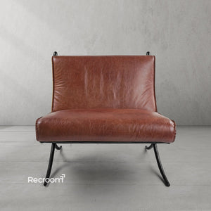 Thaddeo Vintage Leather Lounge Chair - Zonesus