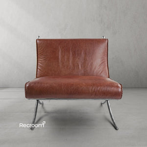 Thaddeo Vintage Leather Lounge Chair - Zonesus