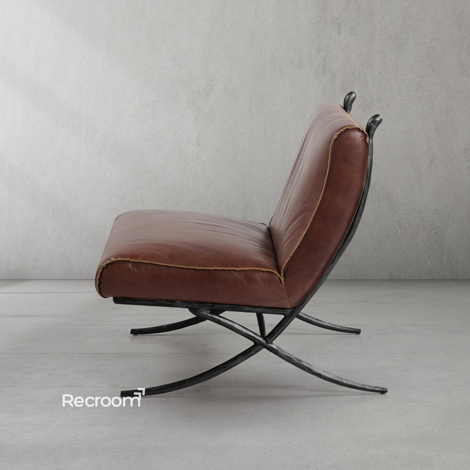 Thaddeo Vintage Leather Lounge Chair - Zonesus