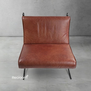 Thaddeo Vintage Leather Lounge Chair - Zonesus