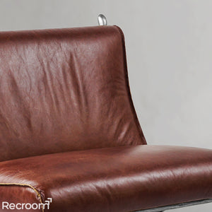 Thaddeo Vintage Leather Lounge Chair - Zonesus