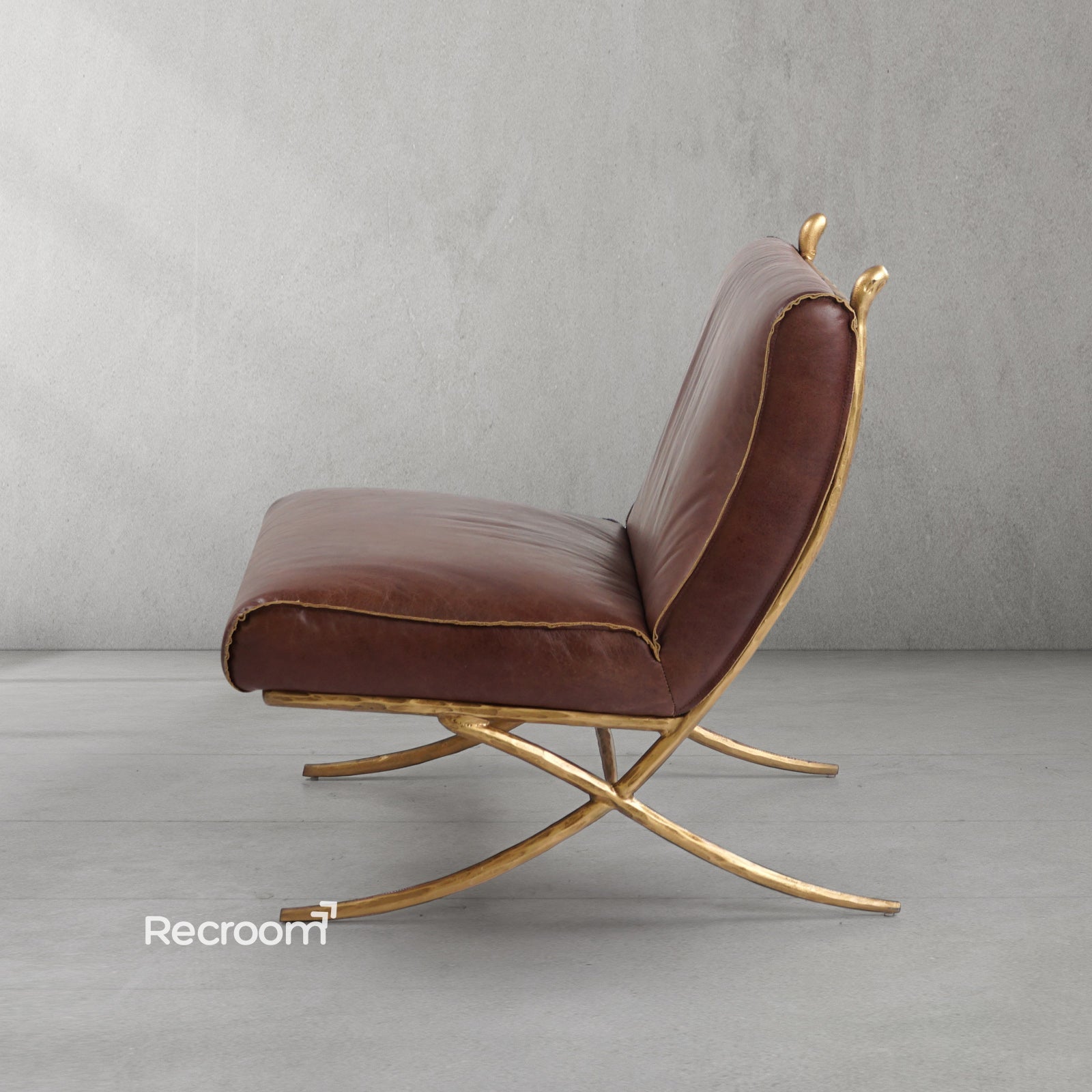 Thaddeo Vintage Leather Lounge Chair - Zonesus