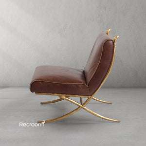 Thaddeo Vintage Leather Lounge Chair - Zonesus