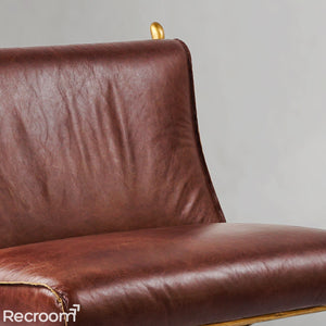 Thaddeo Vintage Leather Lounge Chair - Zonesus