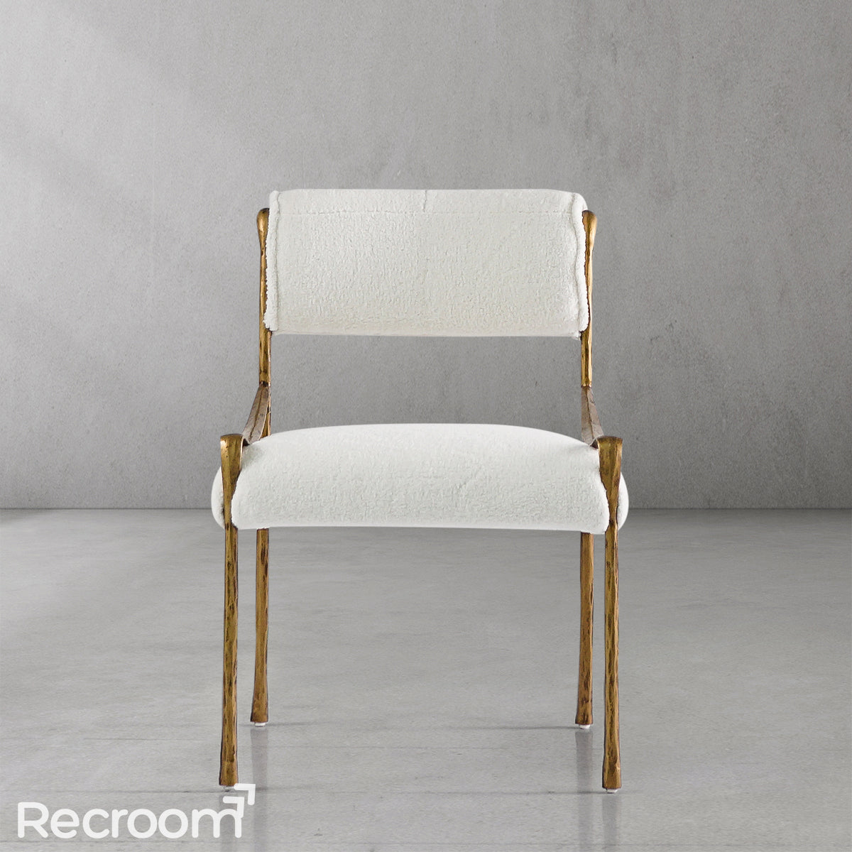 Thaddeo Retro Copper Iron Frame Armless Dining Chair - Zonesus
