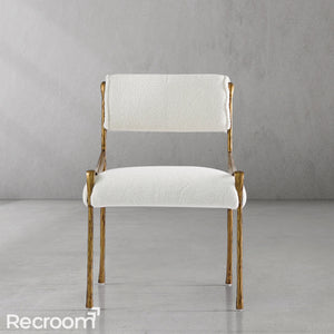 Thaddeo Retro Copper Iron Frame Armless Dining Chair - Zonesus