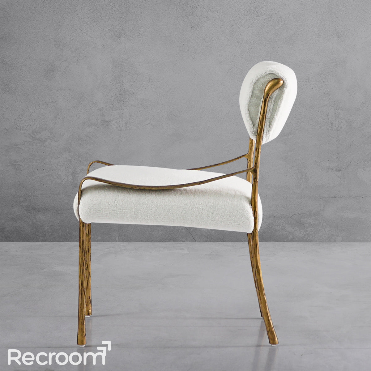 Thaddeo Retro Copper Iron Frame Armless Dining Chair - Zonesus