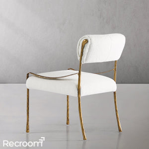 Thaddeo Retro Copper Iron Frame Armless Dining Chair - Zonesus