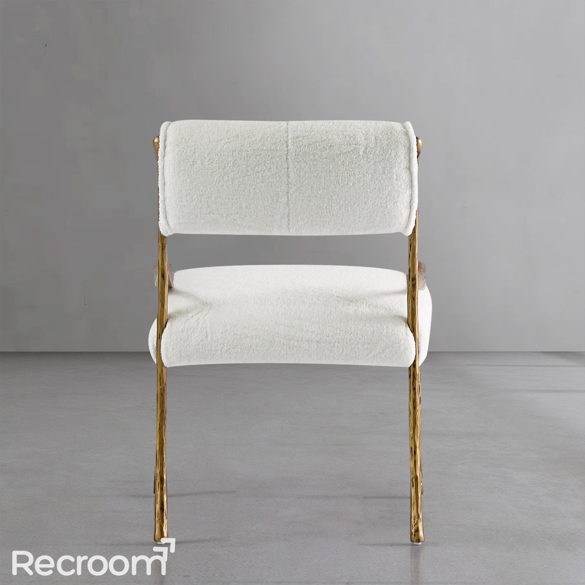 Thaddeo Retro Copper Iron Frame Armless Dining Chair - Zonesus
