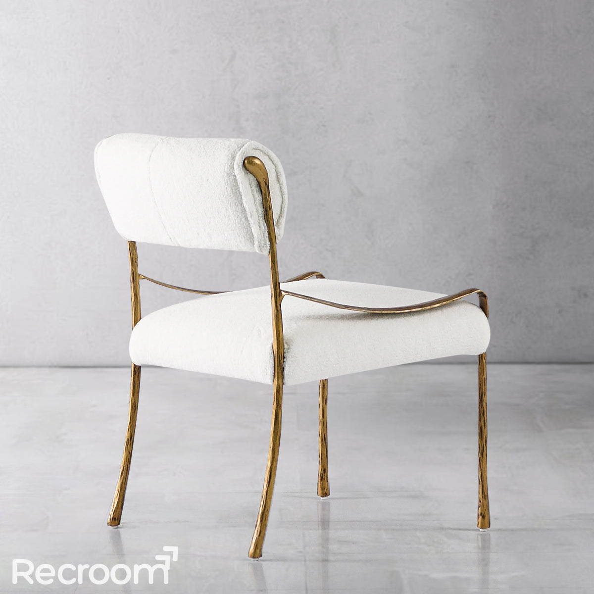 Thaddeo Retro Copper Iron Frame Armless Dining Chair - Zonesus
