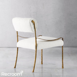Thaddeo Retro Copper Iron Frame Armless Dining Chair - Zonesus