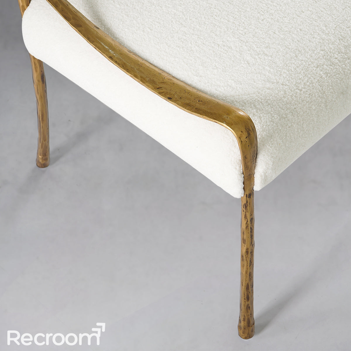 Thaddeo Retro Copper Iron Frame Armless Dining Chair - Zonesus