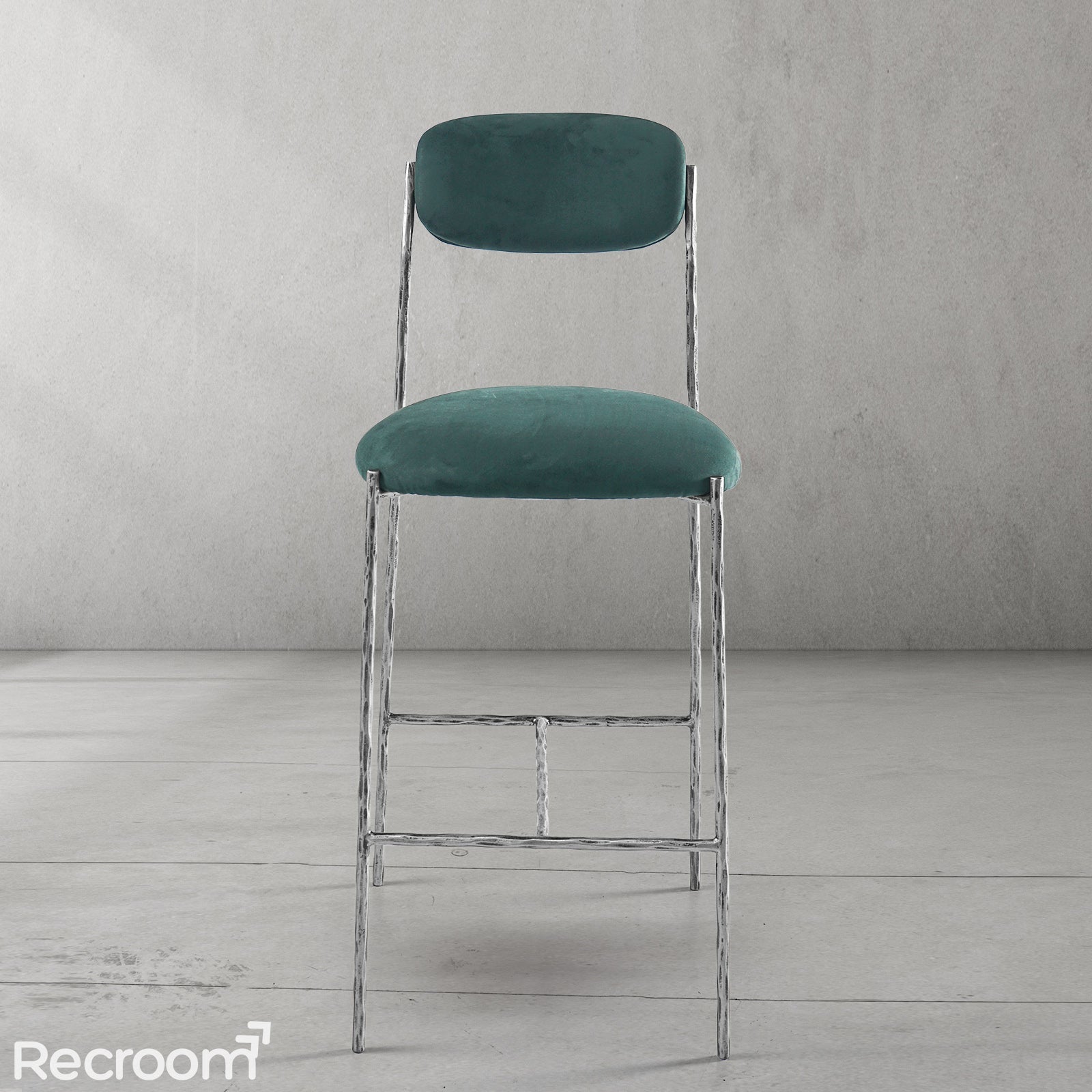 Thaddeo Green Fabric Bar Stool - Zonesus