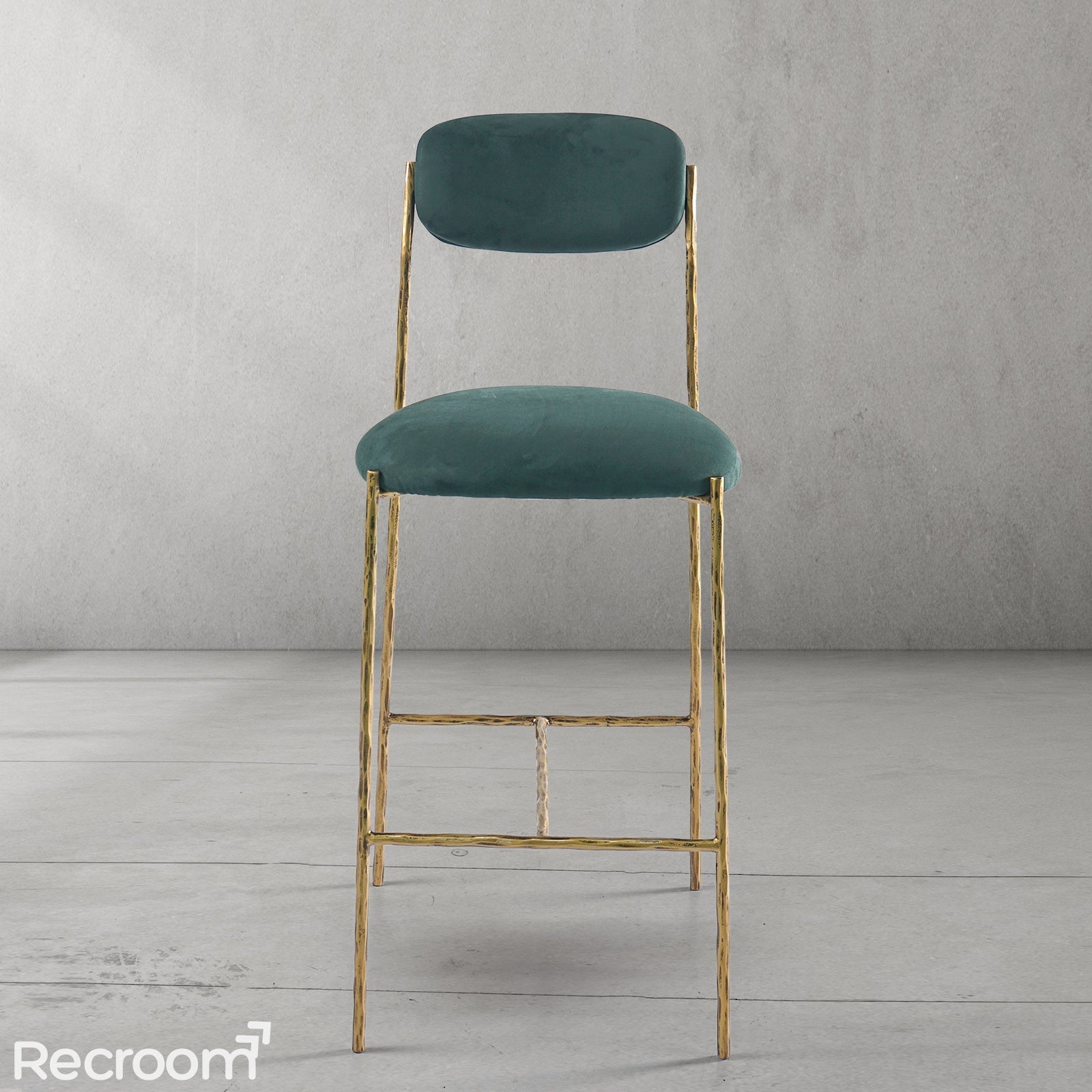 Thaddeo Green Fabric Bar Stool - Zonesus