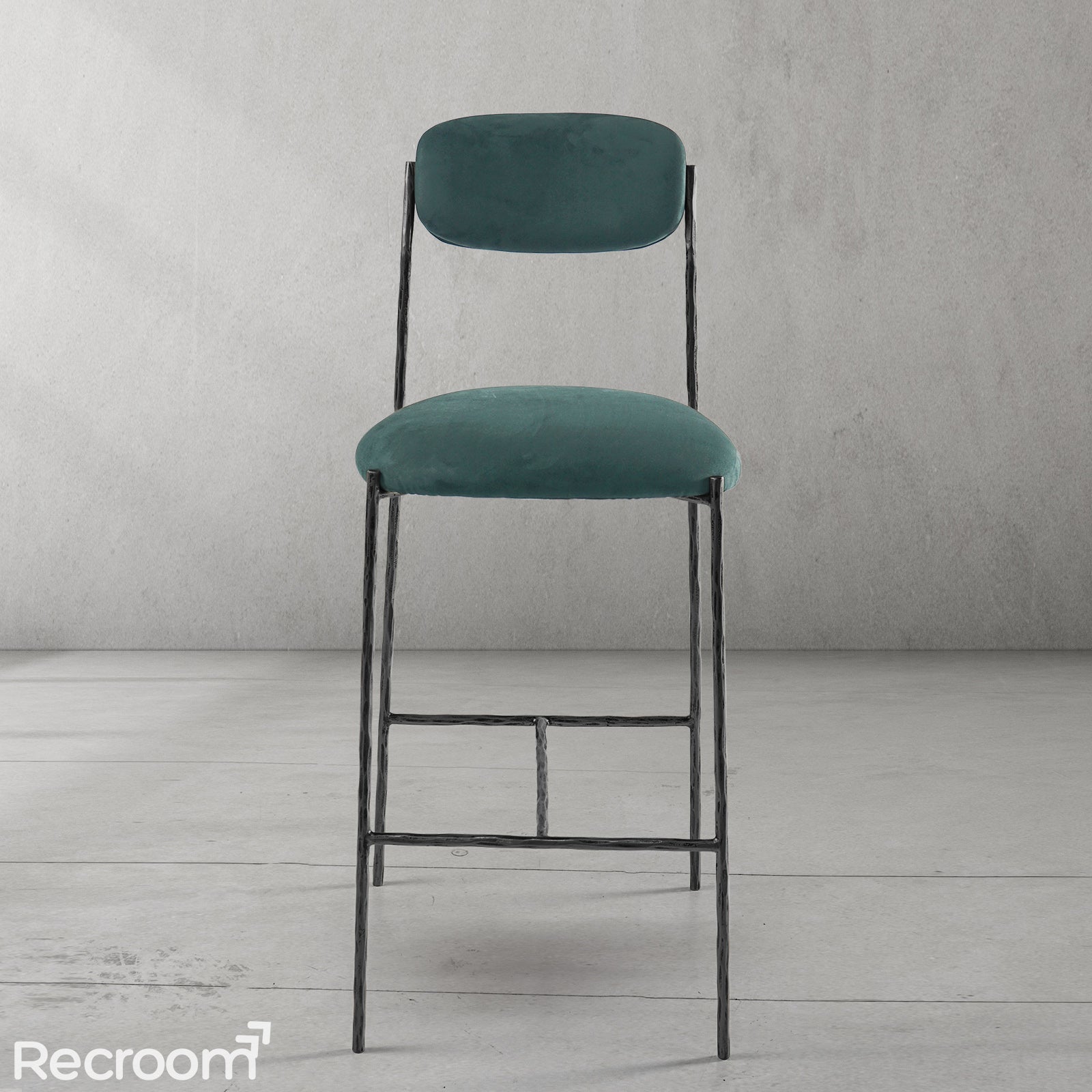 Thaddeo Green Fabric Bar Stool - Zonesus