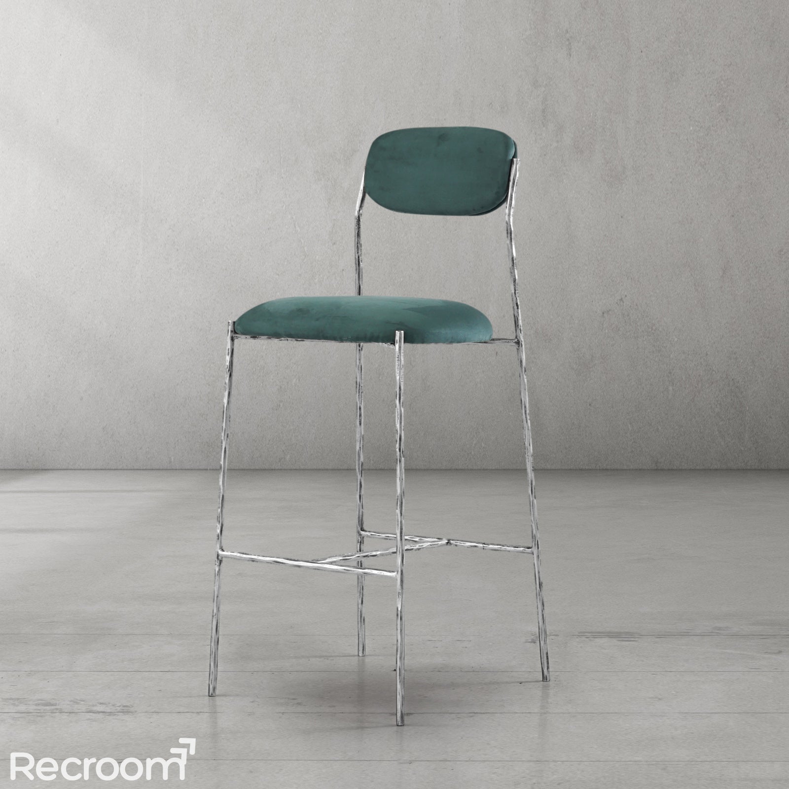 Thaddeo Green Fabric Bar Stool - Zonesus