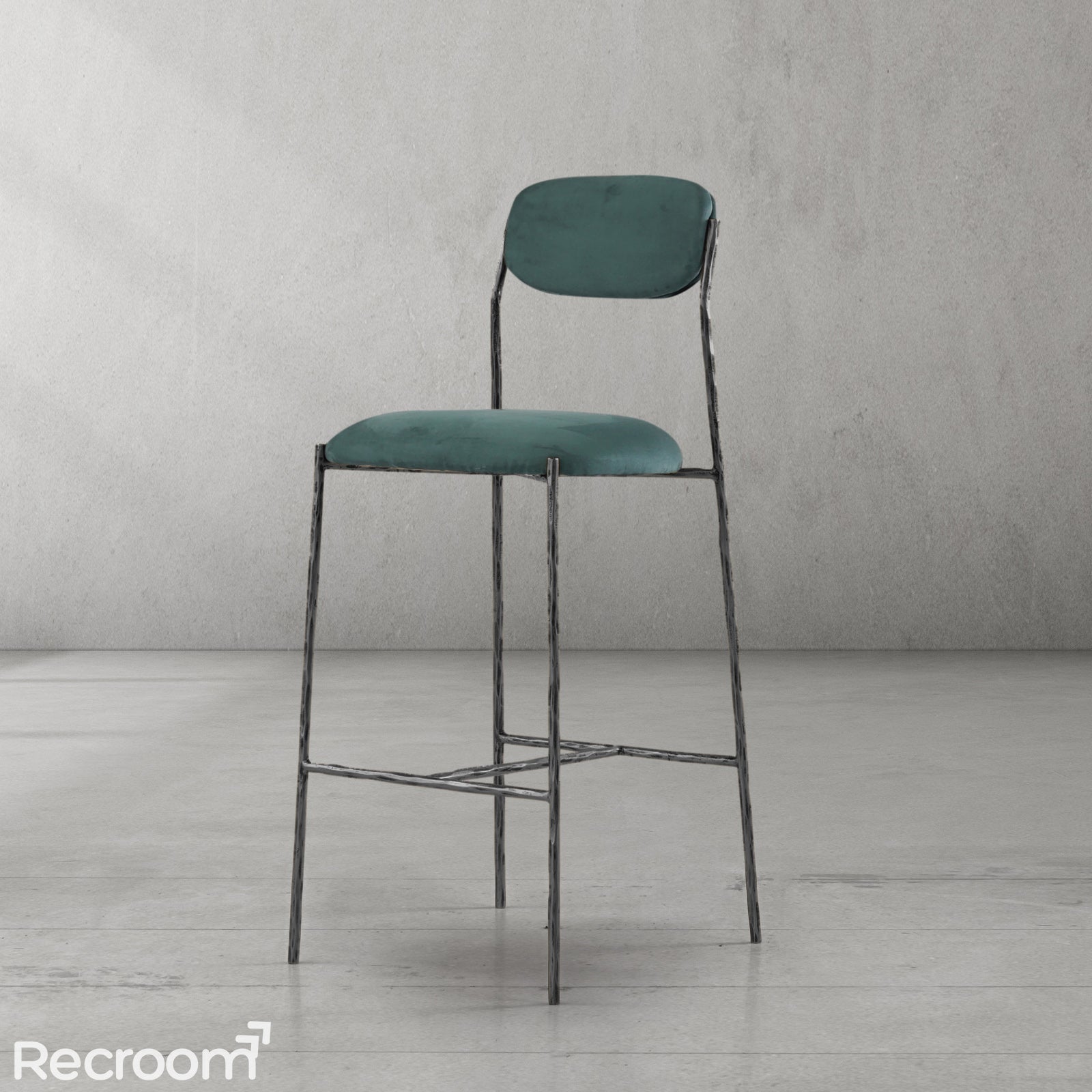 Thaddeo Green Fabric Bar Stool - Zonesus