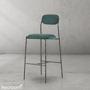Thaddeo Green Fabric Bar Stool - Zonesus