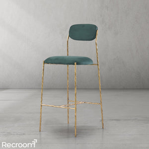 Thaddeo Green Fabric Bar Stool - Zonesus