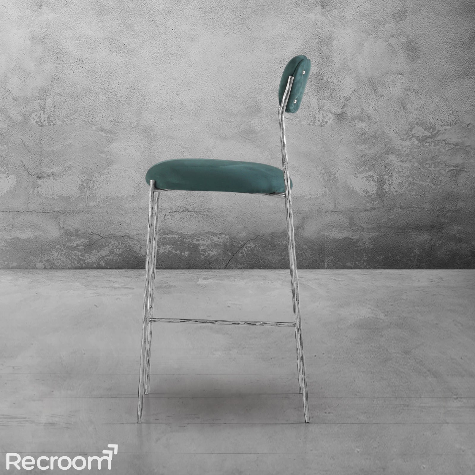 Thaddeo Green Fabric Bar Stool - Zonesus
