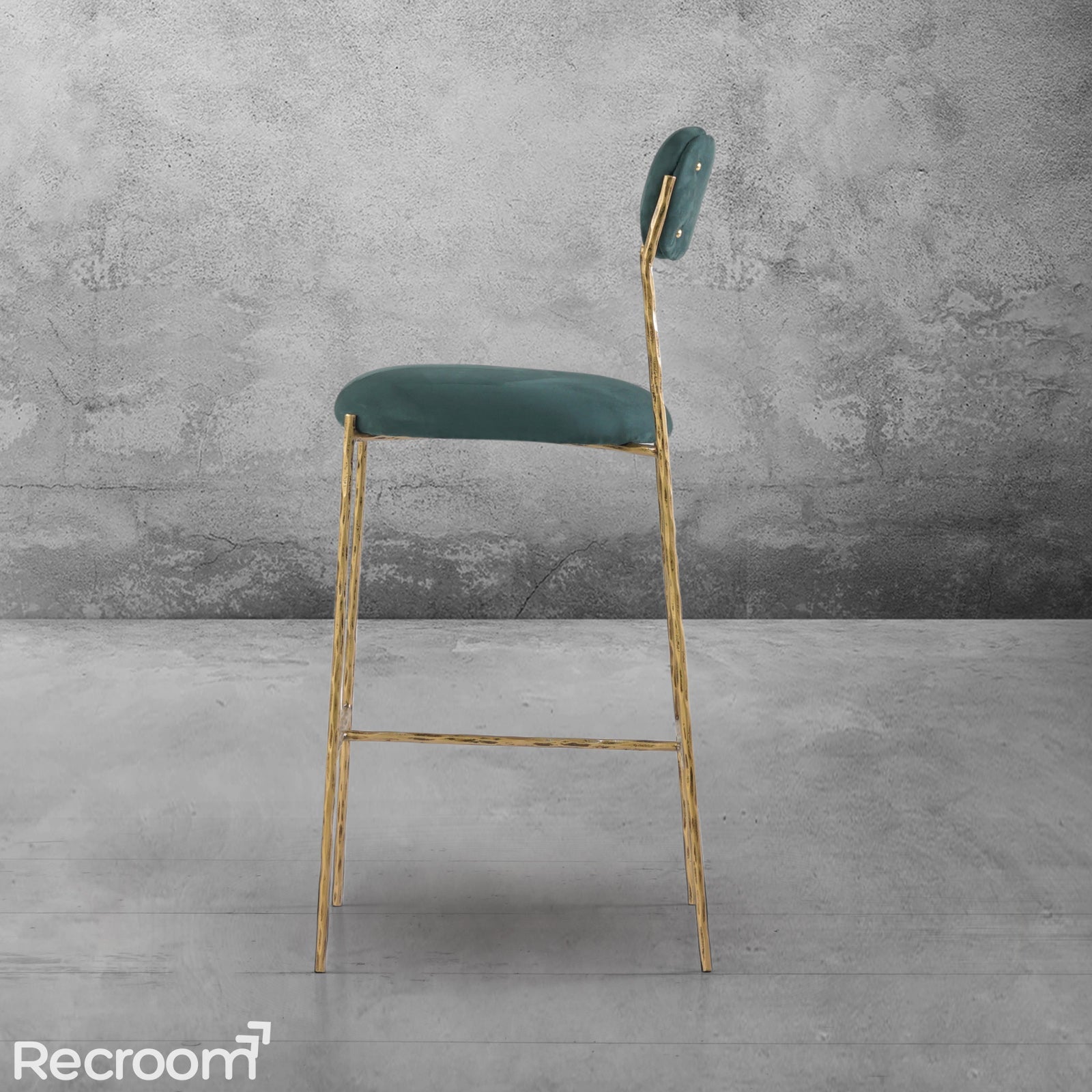 Thaddeo Green Fabric Bar Stool - Zonesus