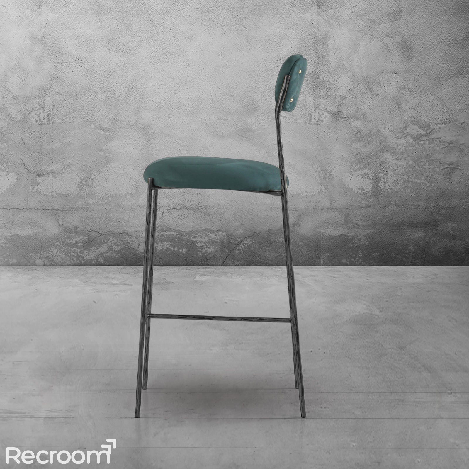 Thaddeo Green Fabric Bar Stool - Zonesus