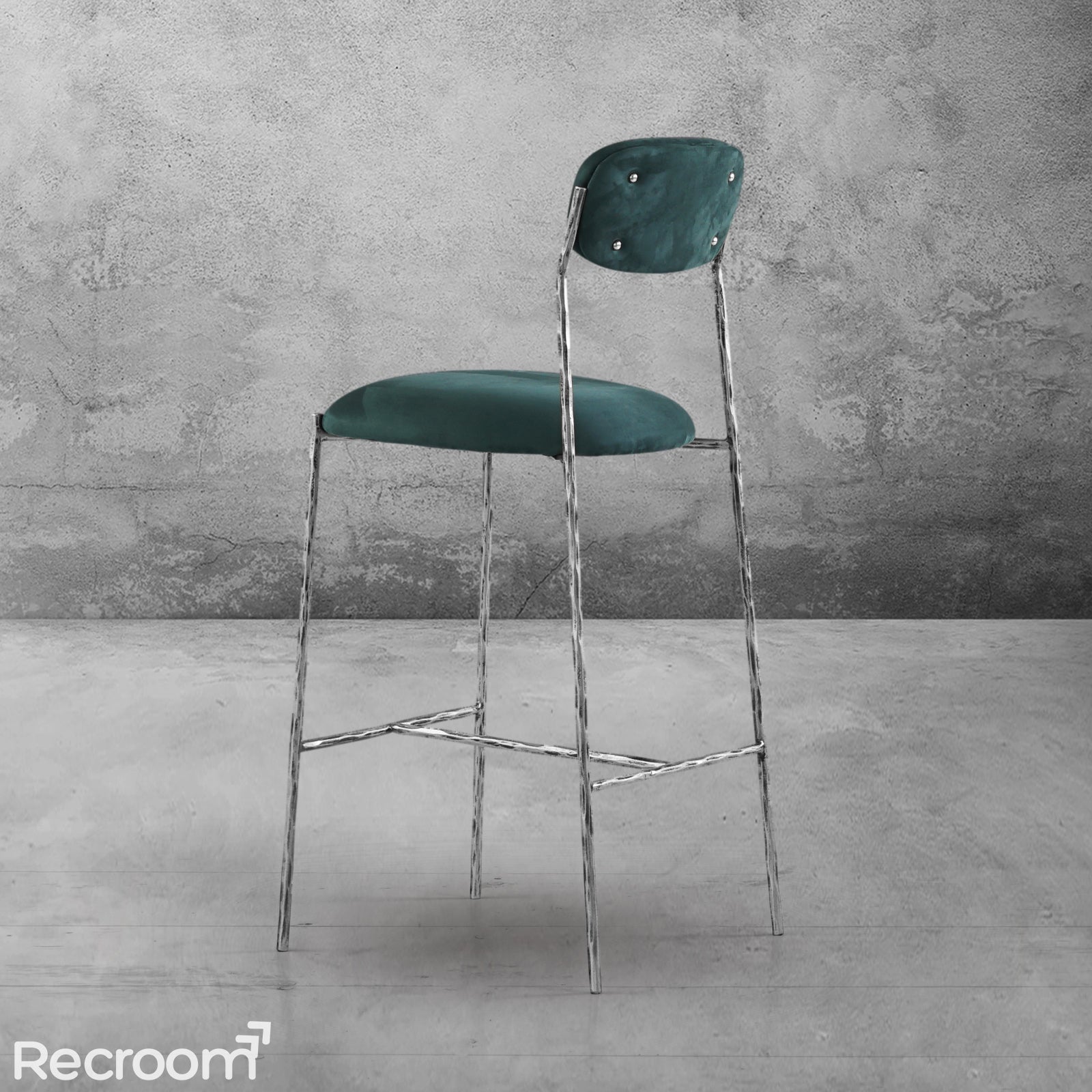 Thaddeo Green Fabric Bar Stool - Zonesus
