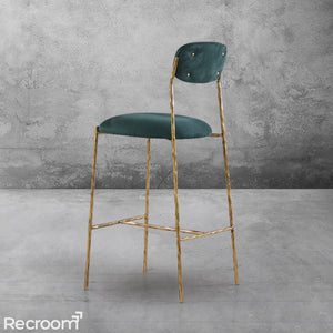 Thaddeo Green Fabric Bar Stool - Zonesus