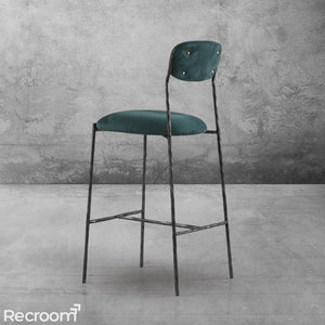 Thaddeo Green Fabric Bar Stool - Zonesus