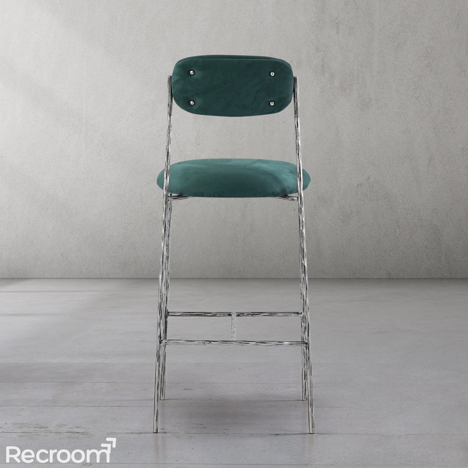Thaddeo Green Fabric Bar Stool - Zonesus