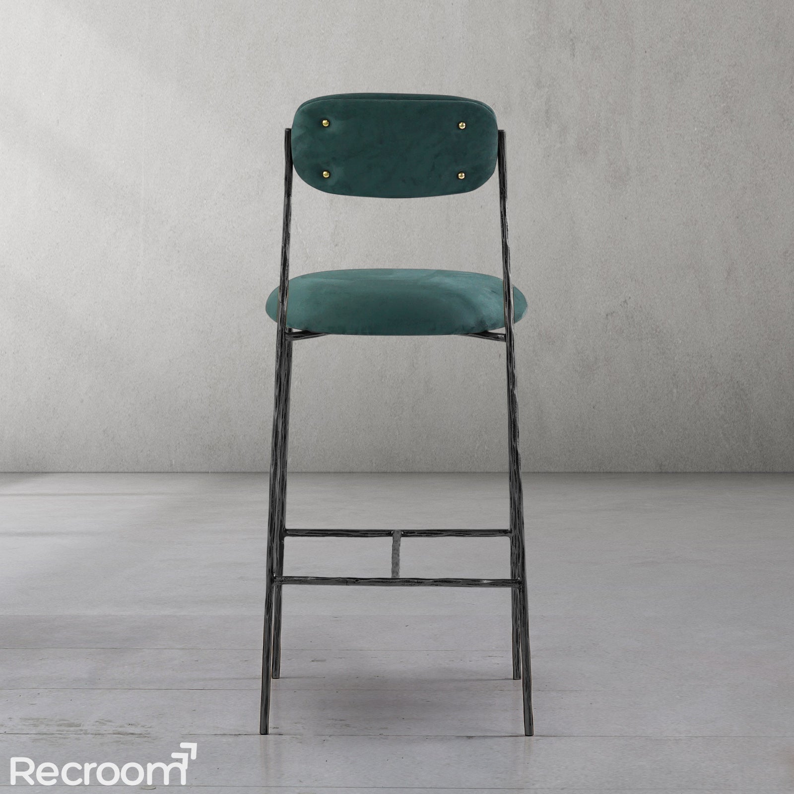 Thaddeo Green Fabric Bar Stool - Zonesus