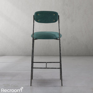 Thaddeo Green Fabric Bar Stool - Zonesus