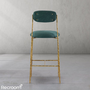 Thaddeo Green Fabric Bar Stool - Zonesus