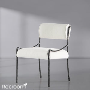 Thaddeo Retro Copper Iron Frame Armless Dining Chair - Zonesus