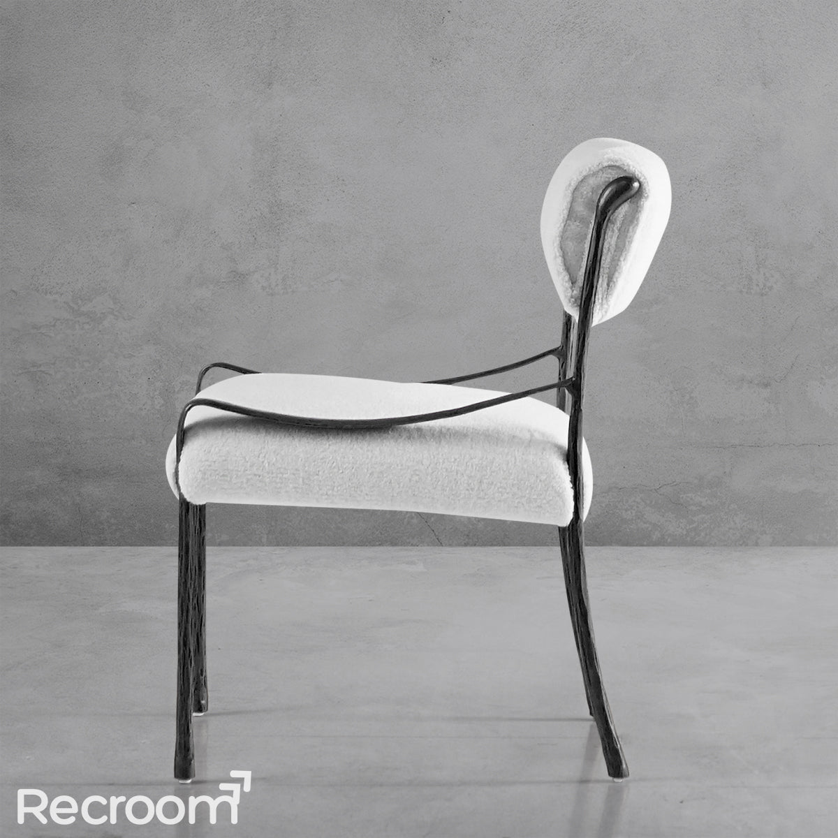 Thaddeo Retro Copper Iron Frame Armless Dining Chair - Zonesus