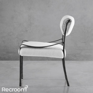 Thaddeo Retro Copper Iron Frame Armless Dining Chair - Zonesus