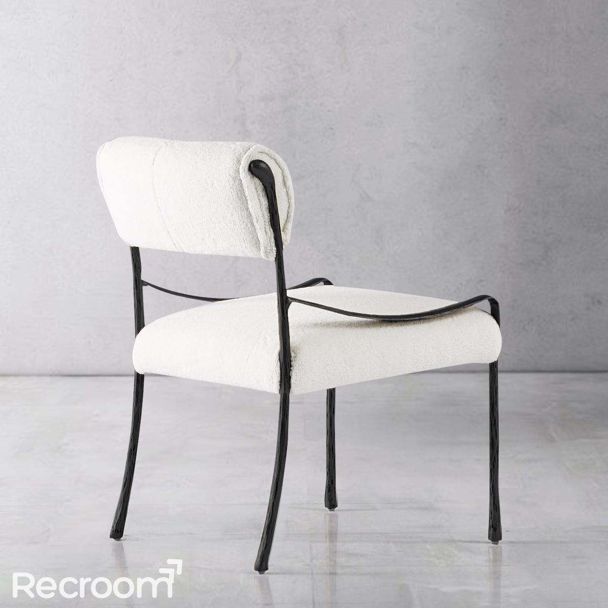 Thaddeo Retro Copper Iron Frame Armless Dining Chair - Zonesus