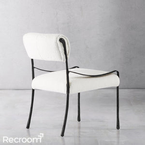 Thaddeo Retro Copper Iron Frame Armless Dining Chair - Zonesus