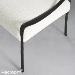 Thaddeo Retro Copper Iron Frame Armless Dining Chair - Zonesus