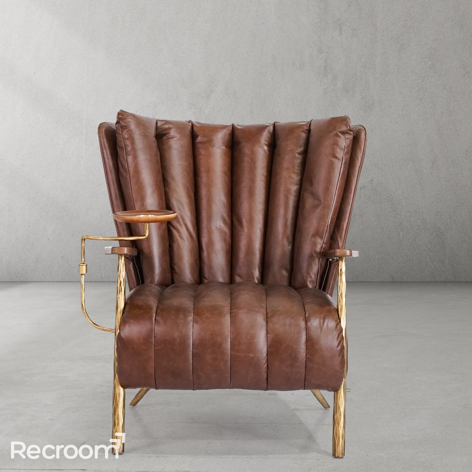 Thaddeo Vintage Leather Armchair Cigar Chair - Zonesus