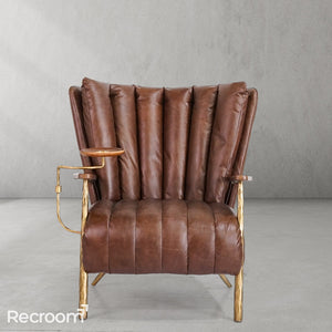 Thaddeo Vintage Leather Armchair Cigar Chair - Zonesus