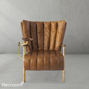 Thaddeo Vintage Leather Armchair Cigar Chair - Zonesus