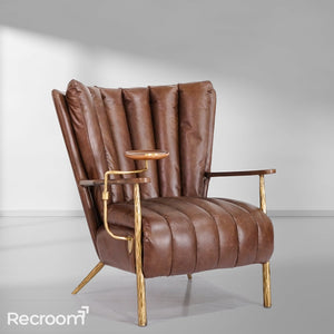 Thaddeo Vintage Leather Armchair Cigar Chair - Zonesus