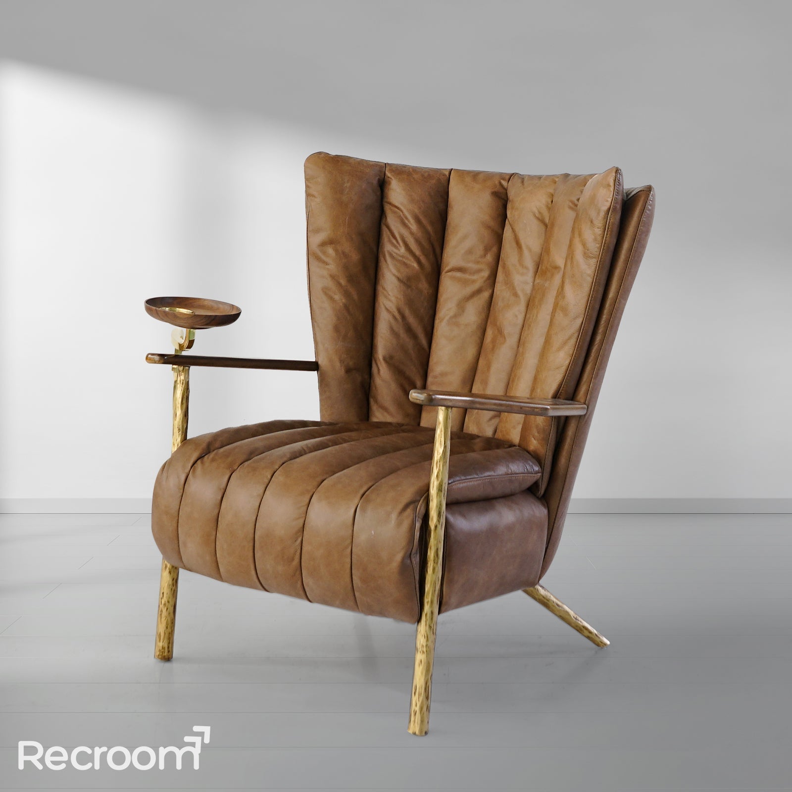 Thaddeo Vintage Leather Armchair Cigar Chair - Zonesus