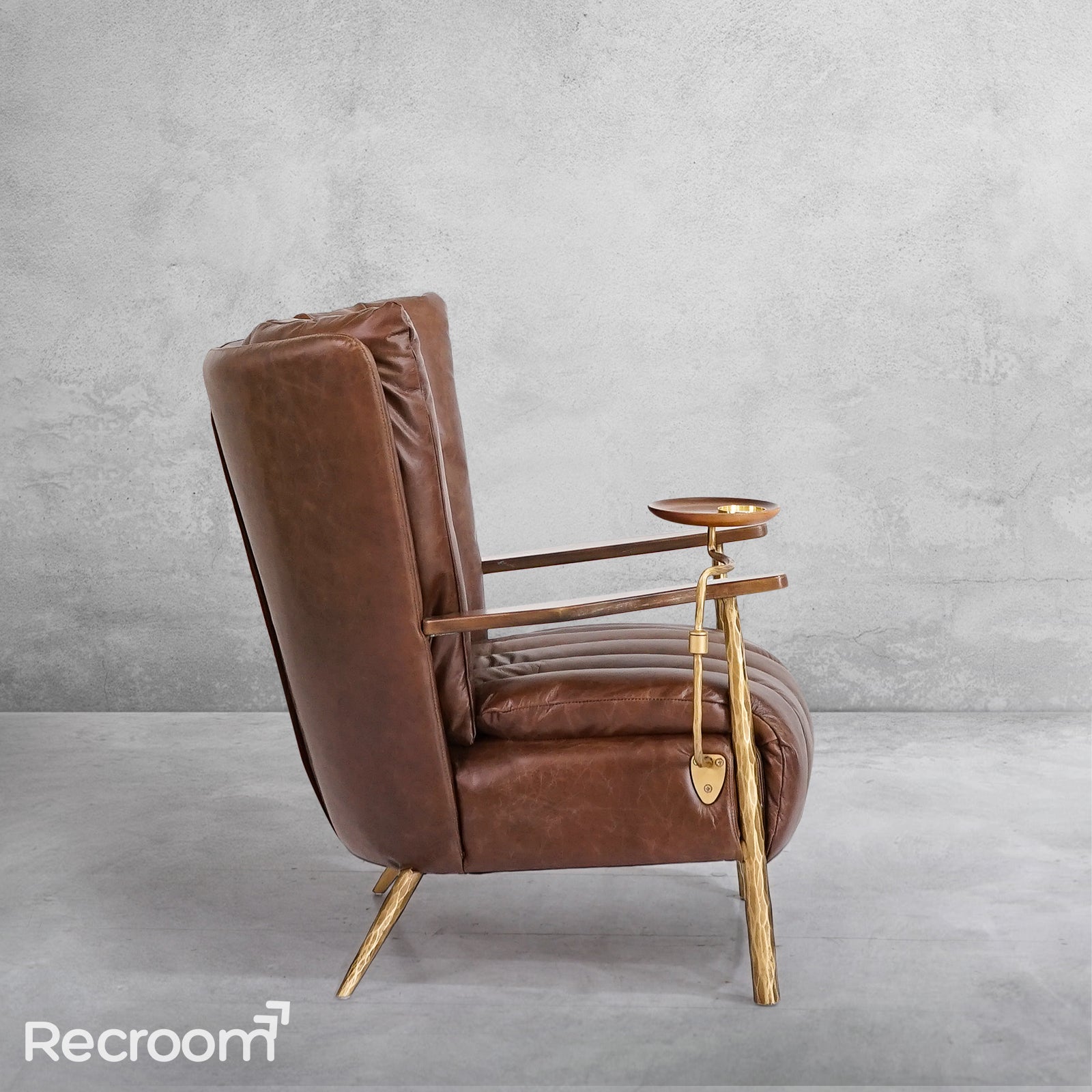 Thaddeo Vintage Leather Armchair Cigar Chair - Zonesus