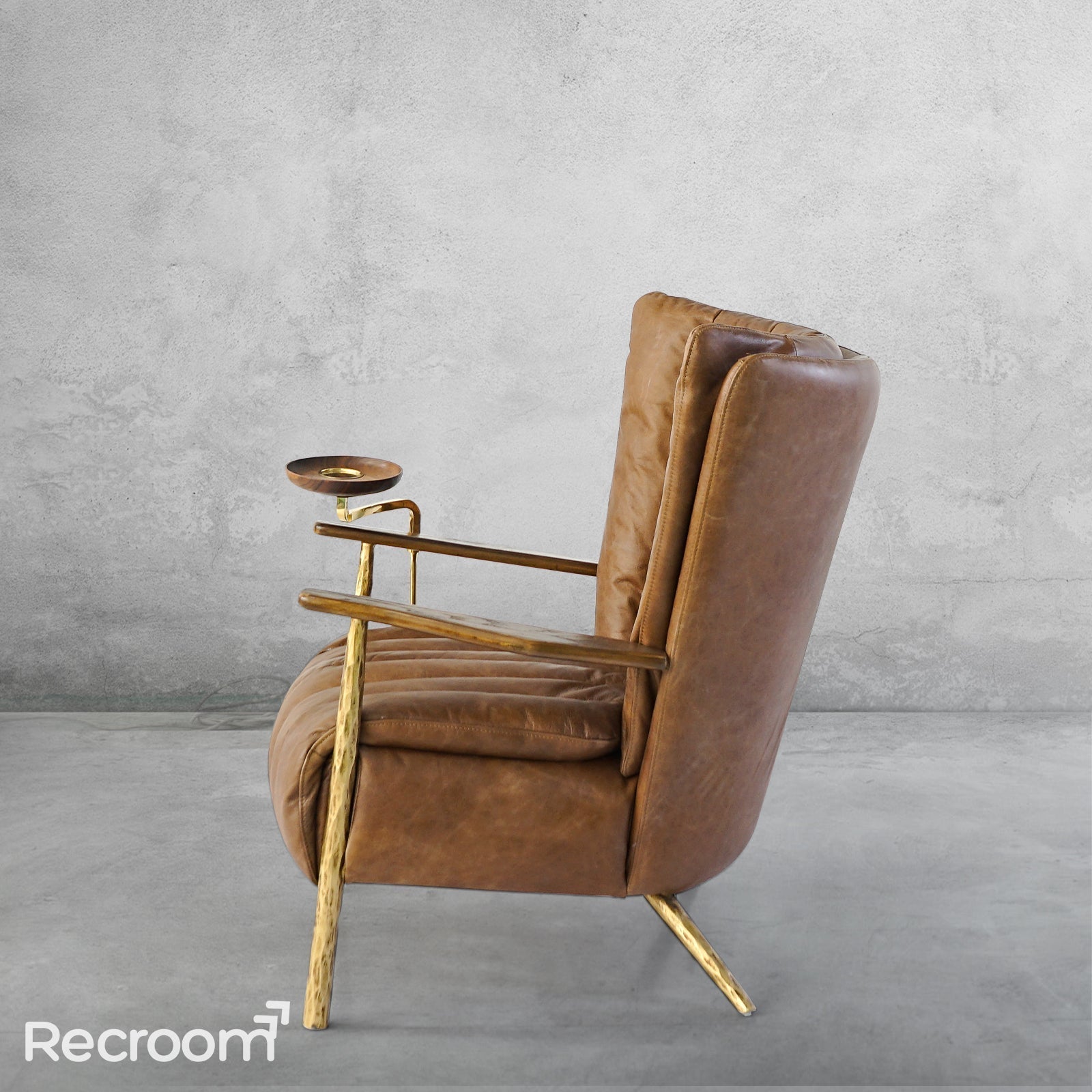Thaddeo Vintage Leather Armchair Cigar Chair - Zonesus