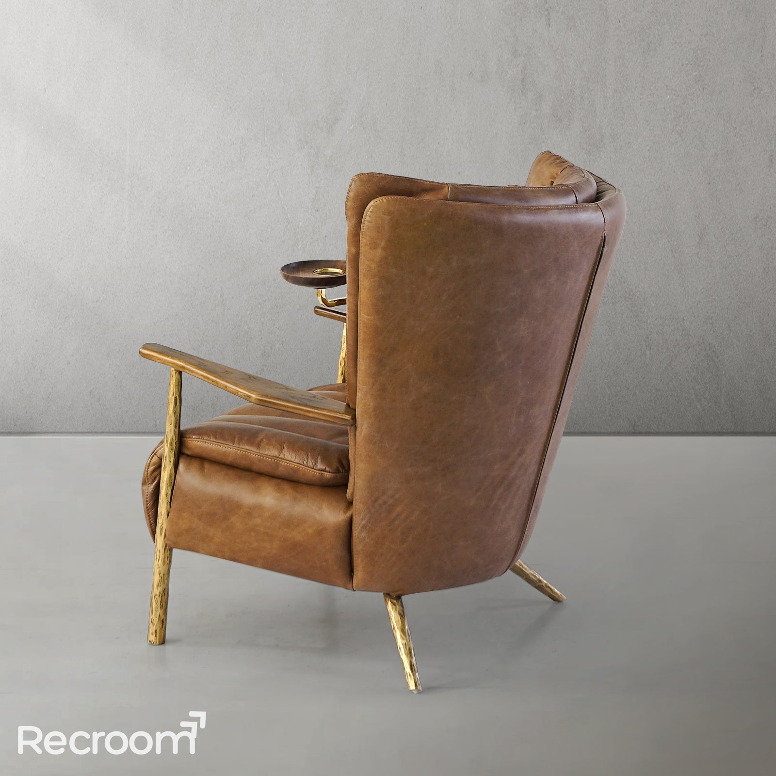Thaddeo Vintage Leather Armchair Cigar Chair - Zonesus