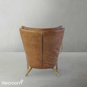 Thaddeo Vintage Leather Armchair Cigar Chair - Zonesus