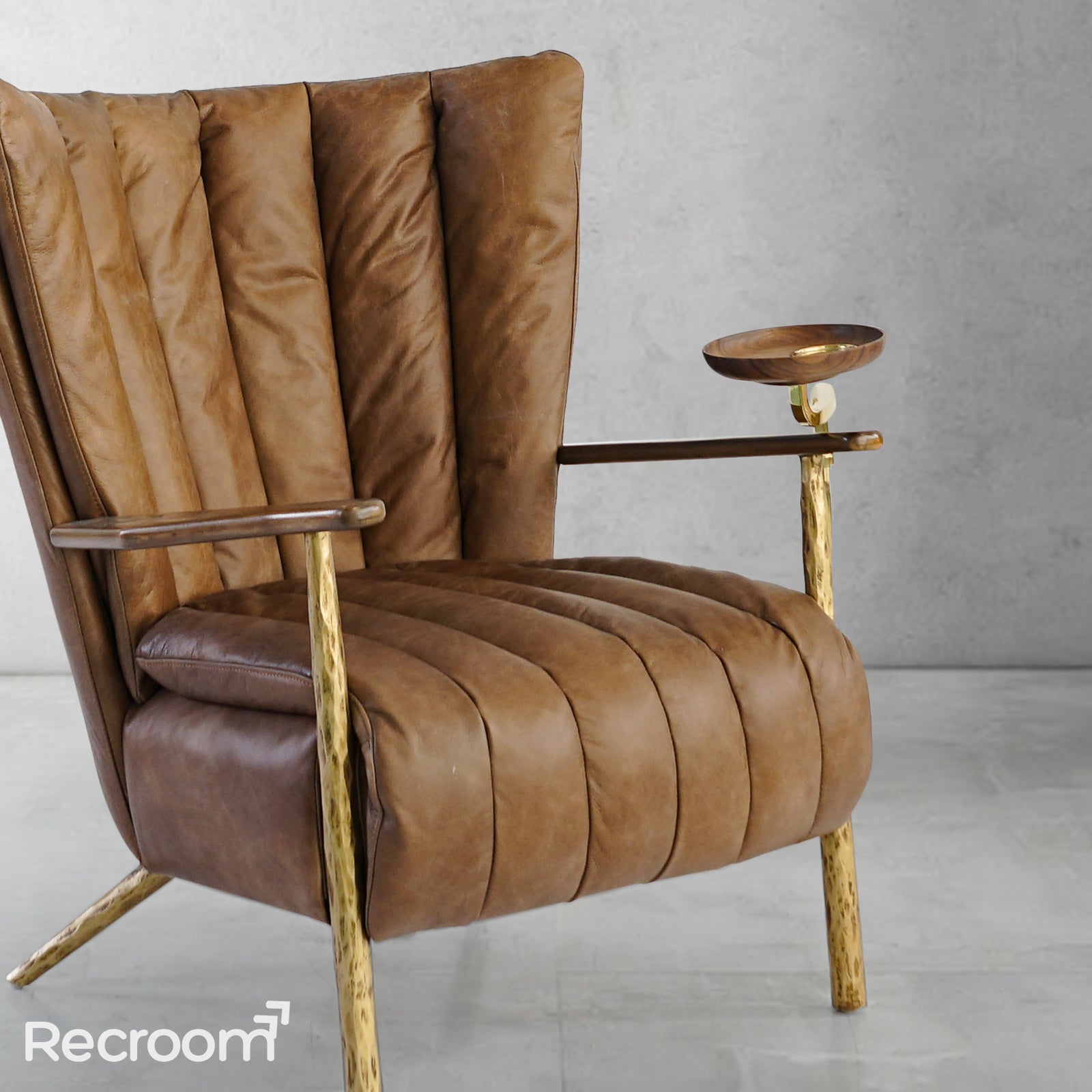 Thaddeo Vintage Leather Armchair Cigar Chair - Zonesus